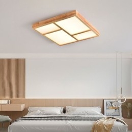 Lampada da soffitto in acrilico giapponese Lampada da soffitto geometrica in legno