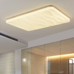 Lampada da soffitto rettangolare in acrilico giapponese, lampada da soffitto ondulata