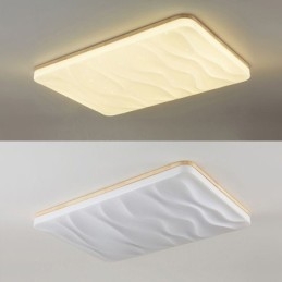 Lampada da soffitto rettangolare in acrilico giapponese, lampada da soffitto ondulata