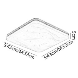 Lampada da soffitto quadrata in acrilico giapponese, lampada da soffitto ondulata
