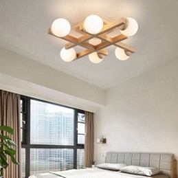 Lampada da soffitto in legno giapponese Magic Bean Lampada da soffitto molecolare