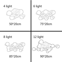 Lampada da soffitto in legno giapponese Magic Bean Lampada da soffitto molecolare