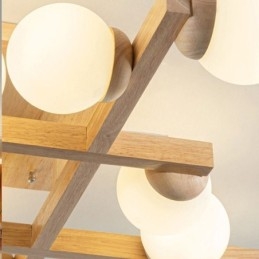 Lampada da soffitto in legno giapponese Magic Bean Lampada da soffitto molecolare