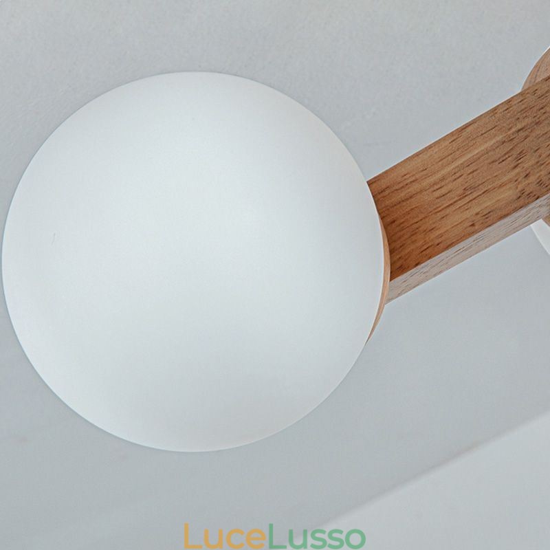 Lampada da soffitto in legno giapponese Magic Bean Lampada da soffitto molecolare
