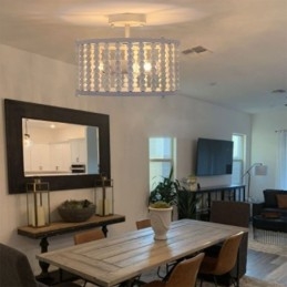Illuminazione a soffitto a 3 luci con perline di legno, lampada da soffitto, foyer