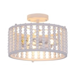 Illuminazione a soffitto a 3 luci con perline di legno, lampada da soffitto, foyer