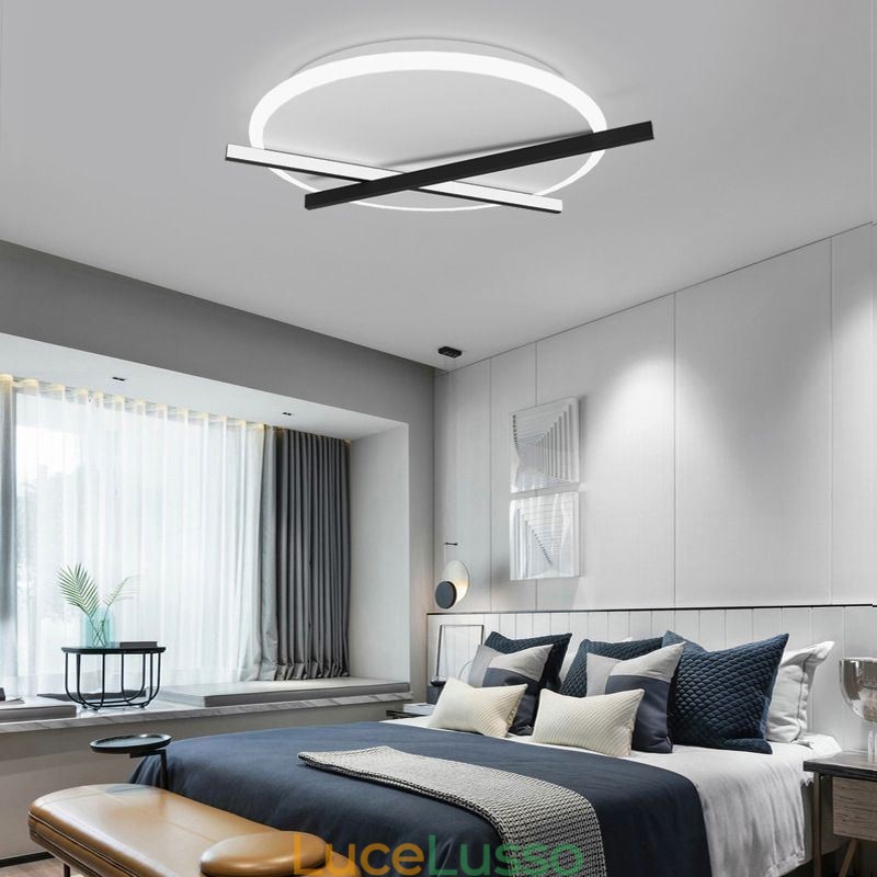 Lampada da soffitto con design a orologio artistico nordico