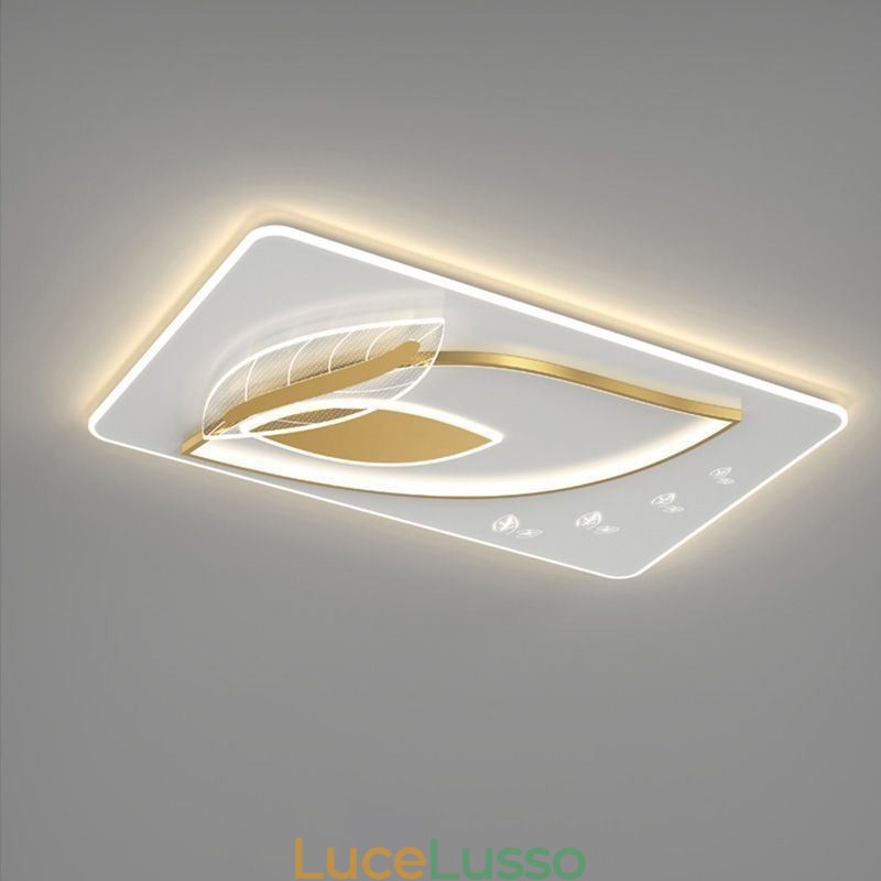 Lampada da soffitto di lusso Lampada da soffitto con design creativo a foglia