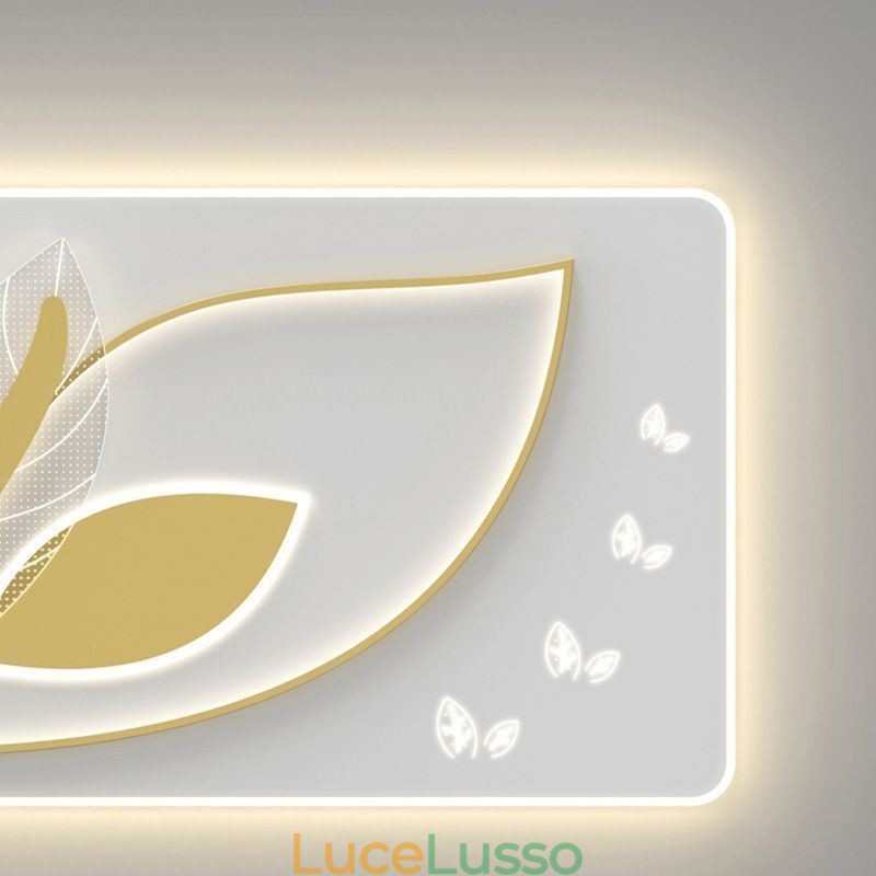 Lampada da soffitto di lusso Lampada da soffitto con design creativo a foglia