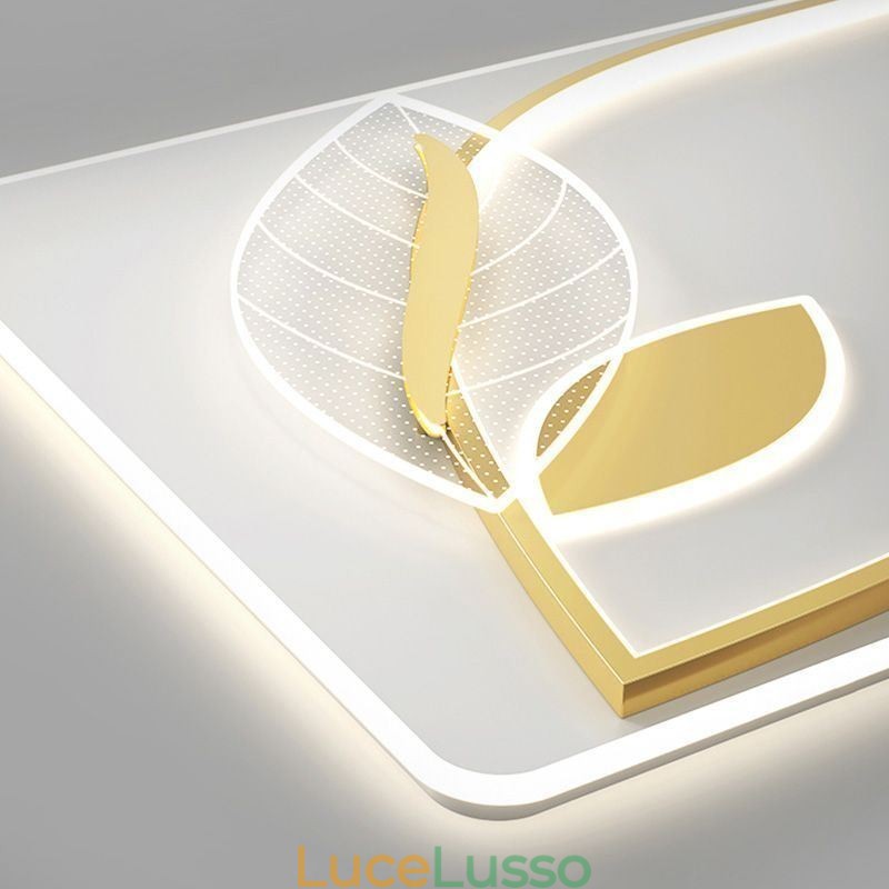 Lampada da soffitto di lusso Lampada da soffitto con design creativo a foglia