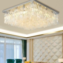 Lampadario moderno a soffitto con conchiglia bianca, montaggio a filo