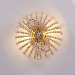 Lampada da soffitto a filo con perline in legno da fattoria, 3 luci