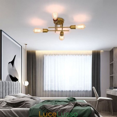 Plafoniera da soffitto a filo con attacco a 4 luci Plafoniera da soffitto a filo con attacco a 4 luci