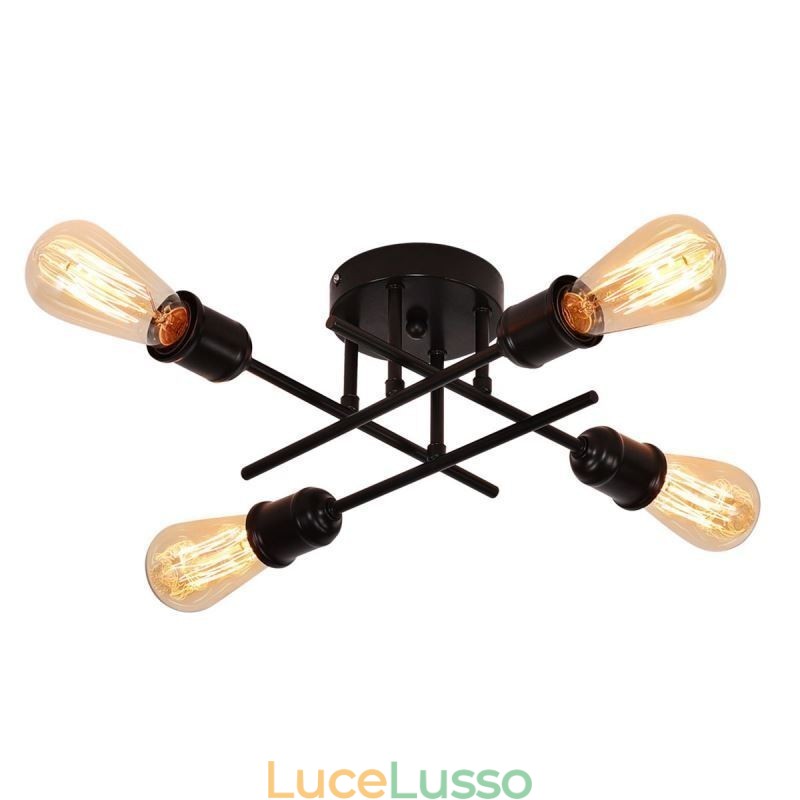 Plafoniera da soffitto a filo con attacco a 4 luci