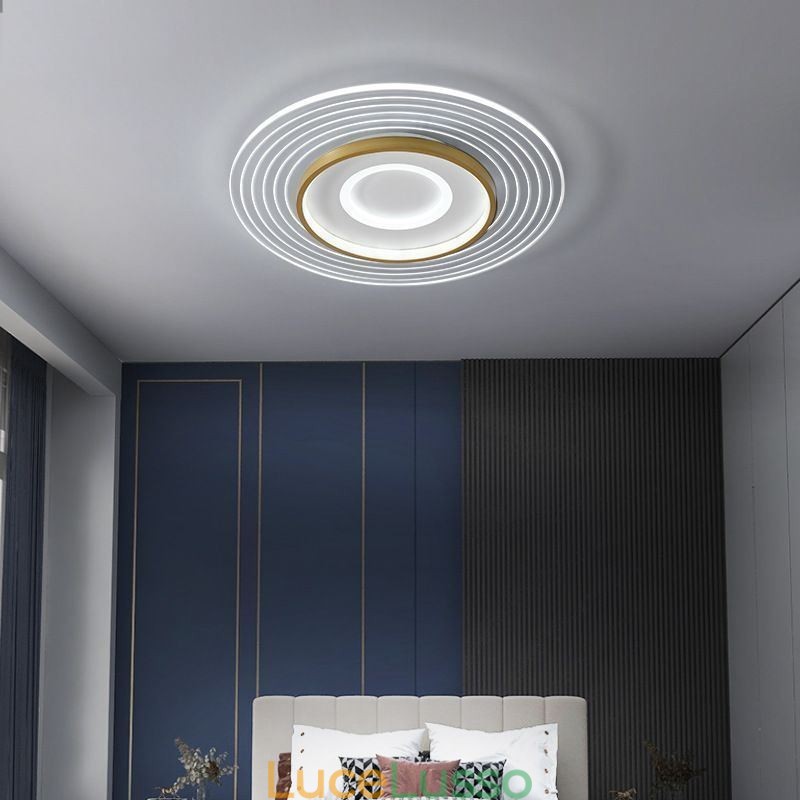 Plafoniera moderna da soffitto con montaggio a filo, rotonda