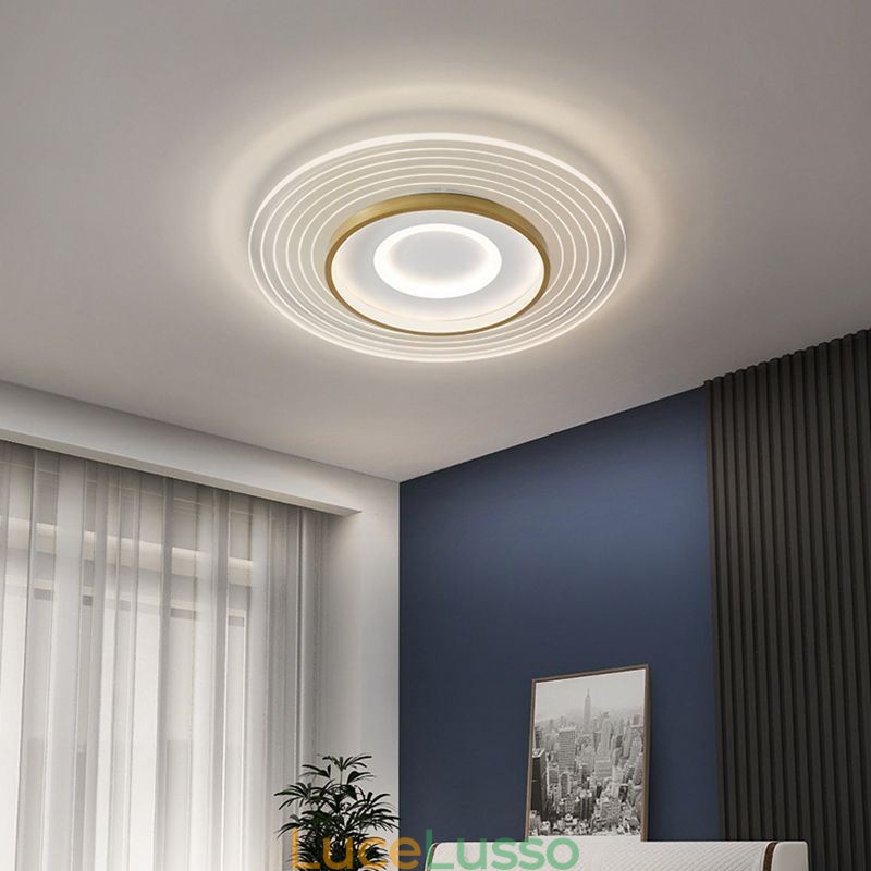 Plafoniera moderna da soffitto con montaggio a filo, rotonda