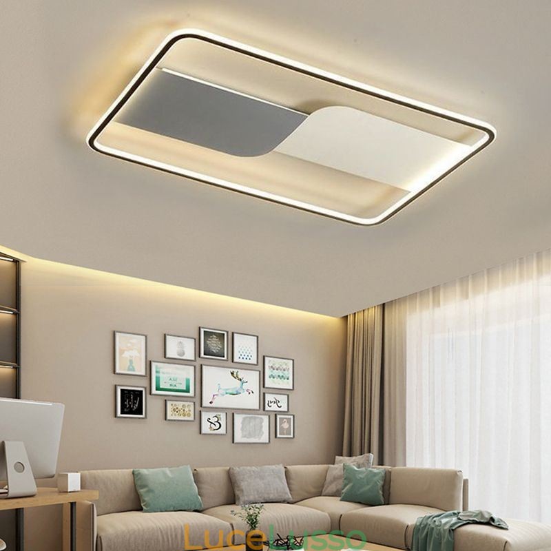 Moderne luci da soffitto Apparecchio Rettangolare Montaggio a filo Lampade da soffitto 90*60cm