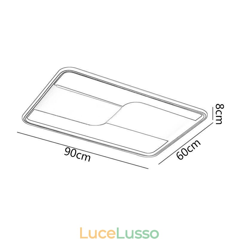 Moderne luci da soffitto Apparecchio Rettangolare Montaggio a filo Lampade da soffitto 90*60cm