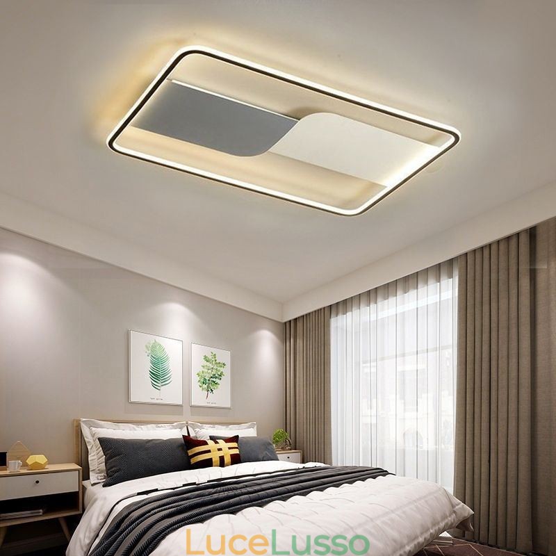 Moderne luci da soffitto Apparecchio Rettangolare Montaggio a filo Lampade da soffitto 90*60cm