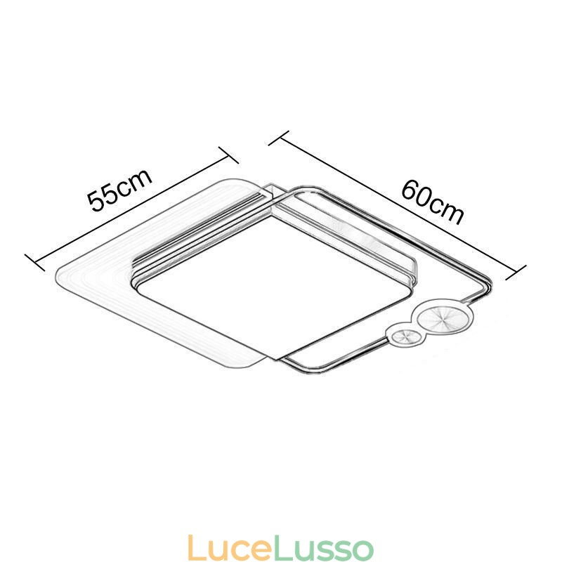 Lampada da soffitto nordica quadrata in acrilico con montaggio a filo