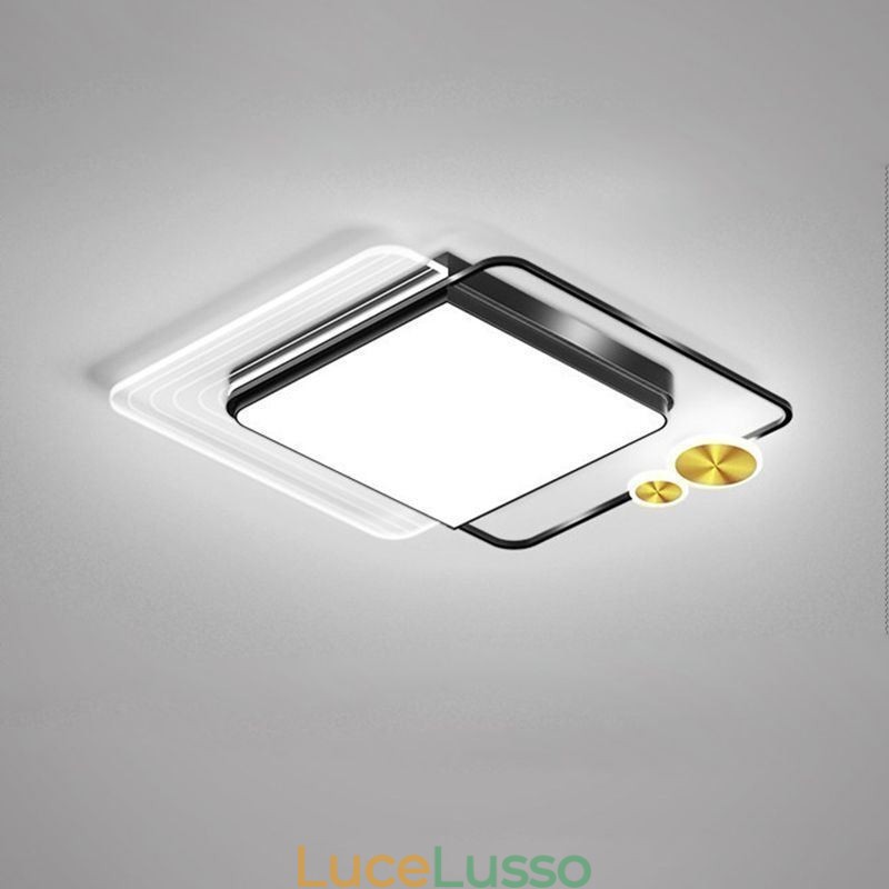 Lampada da soffitto nordica quadrata in acrilico con montaggio a filo