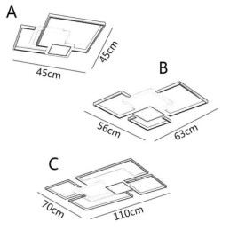 Lampada da soffitto moderna con montaggio a filo dorato, geometrica, a 2 strati