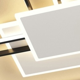 Lampada da soffitto moderna con montaggio a filo dorato, geometrica, a 2 strati