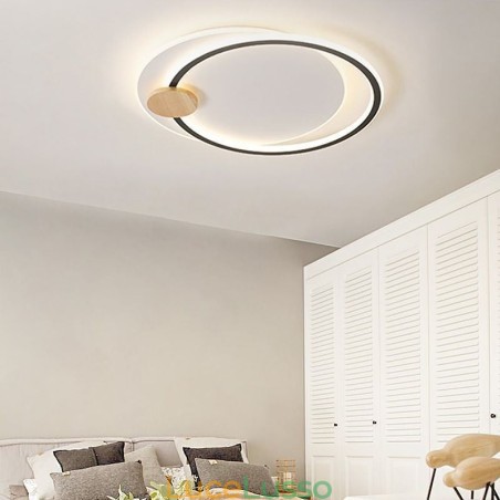 Lampada da soffitto moderna a 2 anelli in acrilico con montaggio a filo Lampada da soffitto moderna a 2 anelli in acrilico con montaggio a filo