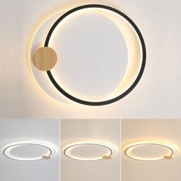 Lampada da soffitto moderna a 2 anelli in acrilico con montaggio a filo