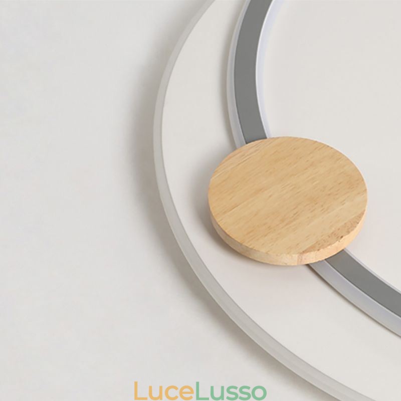 Lampada da soffitto moderna a 2 anelli in acrilico con montaggio a filo