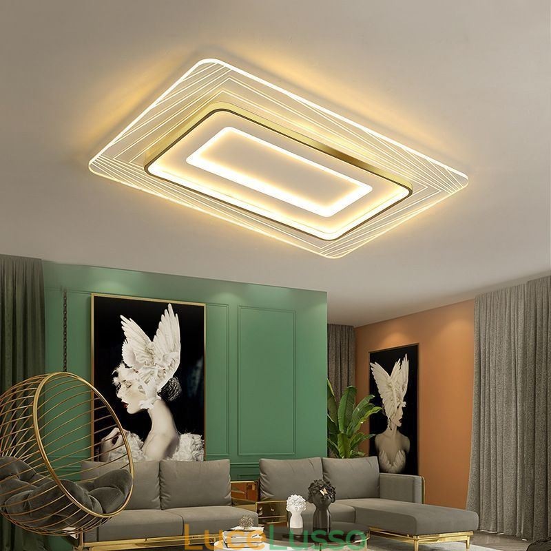 Lampada da soffitto rettangolare a filo Lampada da soffitto minimalista in acrilico ultrasottile