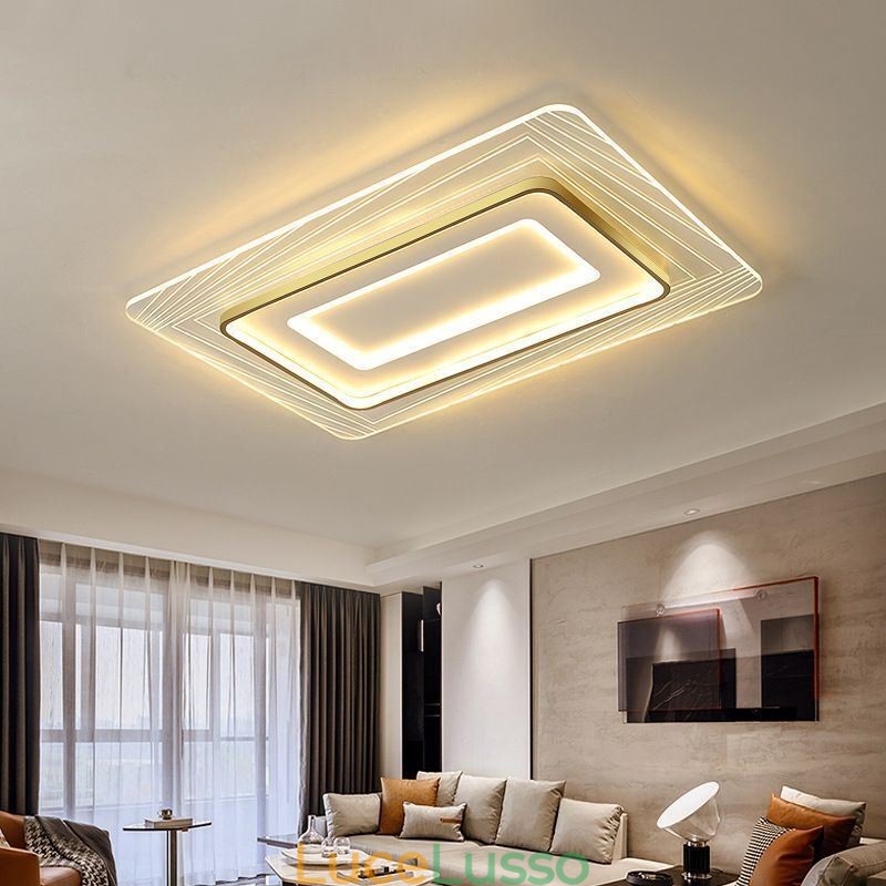 Lampada da soffitto rettangolare a filo Lampada da soffitto minimalista in acrilico ultrasottile