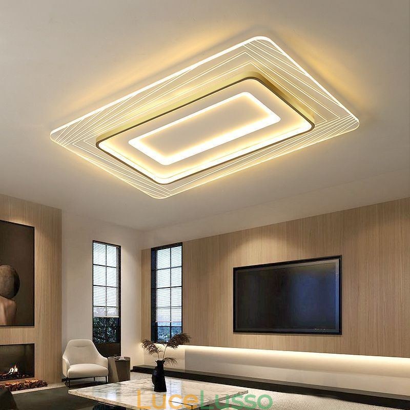 Lampada da soffitto rettangolare a filo Lampada da soffitto minimalista in acrilico ultrasottile
