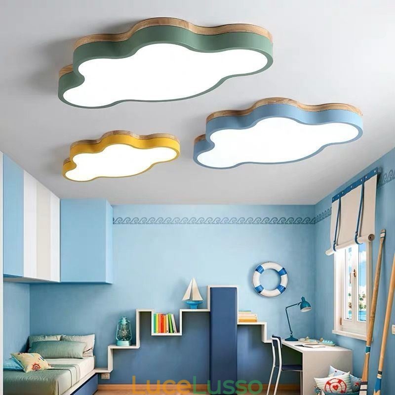 Plafoniera a forma di nuvola in acrilico moderno e creativo da montare a filo per bambini
