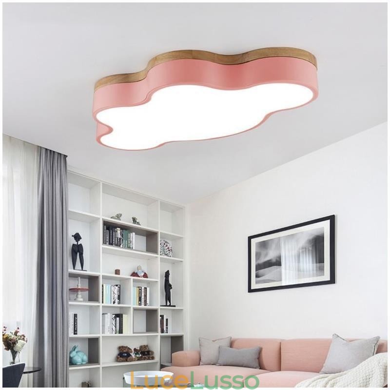 Plafoniera a forma di nuvola in acrilico moderno e creativo da montare a filo per bambini