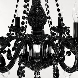 Lampadario Cristallo Nero Moderno 6 Luci