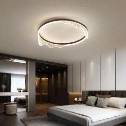 Plafoniera circolare a filo con decorazione a bordo ondulato