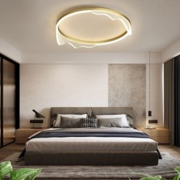 Plafoniera circolare a filo con decorazione a bordo ondulato