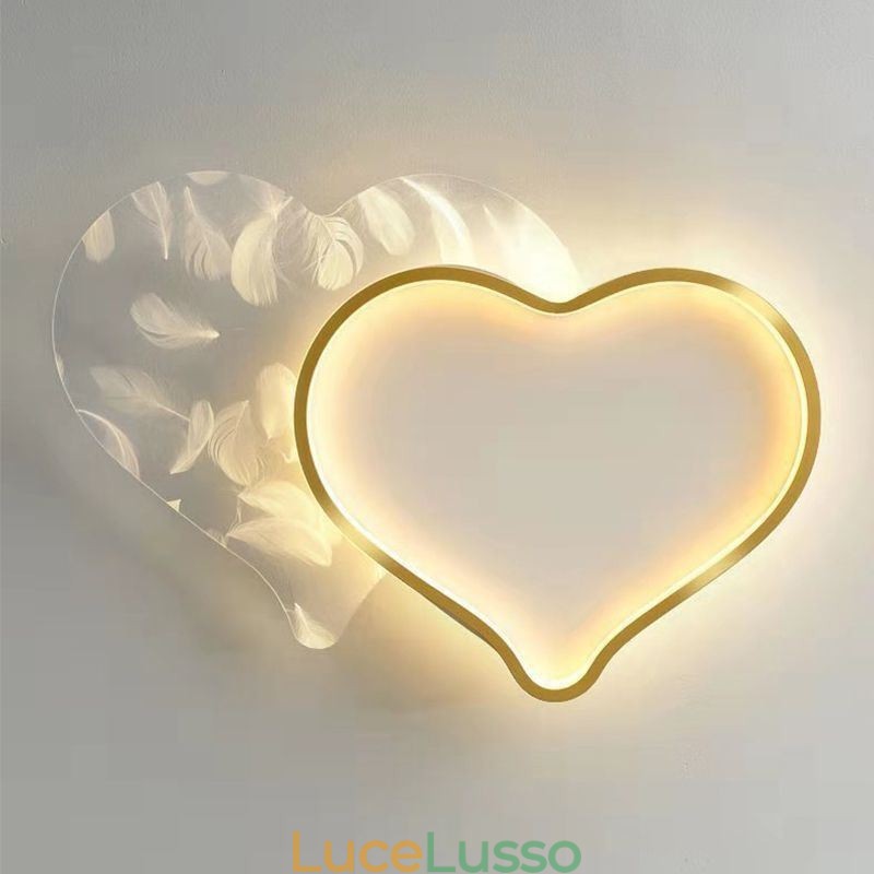 Modern Lights Heart Shape Plafoniera a filo per ragazze