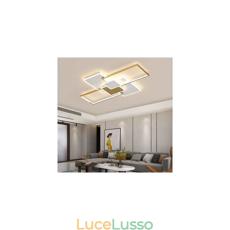 Lampada da soffitto moderna quadrata in acrilico con montaggio a filo