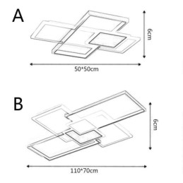 Lampada da soffitto moderna quadrata in acrilico con montaggio a filo