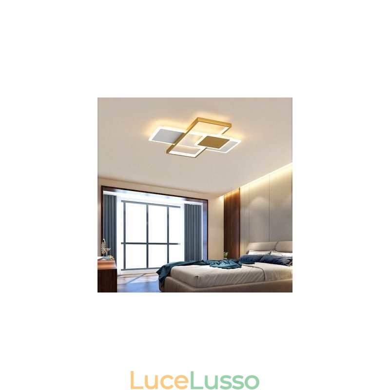Lampada da soffitto moderna quadrata in acrilico con montaggio a filo