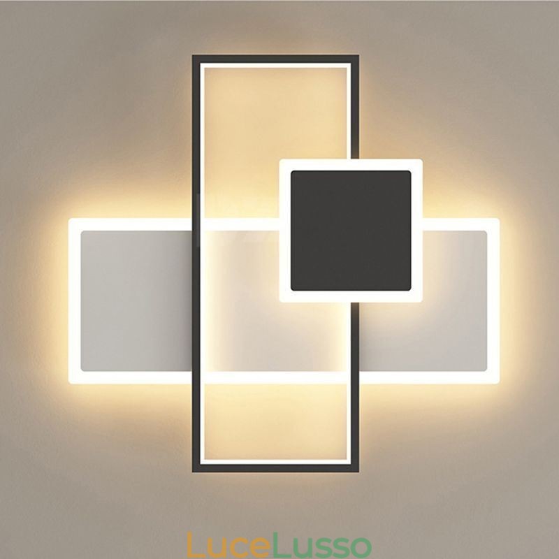 Lampada da soffitto moderna quadrata in acrilico con montaggio a filo