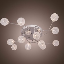 Lampada da soffitto G4 12 luci in ferro con paralumi in alluminio