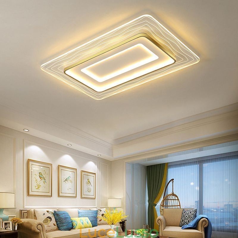 Lampada da soffitto ultrasottile in acrilico minimalista da montare a filo rettangolare
