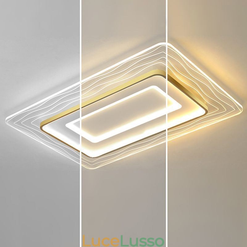 Lampada da soffitto ultrasottile in acrilico minimalista da montare a filo rettangolare