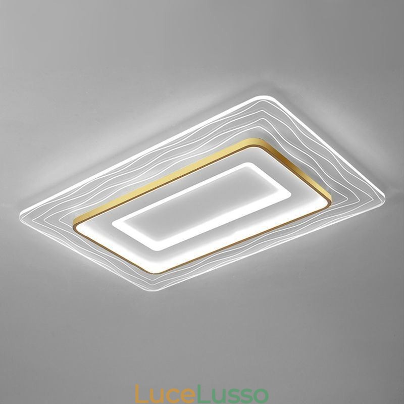 Lampada da soffitto ultrasottile in acrilico minimalista da montare a filo rettangolare