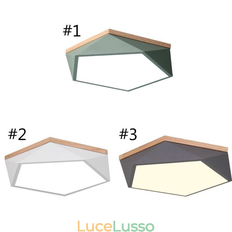 Lampada da soffitto moderna a forma di diamante, dimmerabile, con montaggio a filo, lampada da soffitto