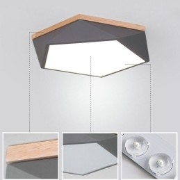 Lampada da soffitto moderna a forma di diamante, dimmerabile, con montaggio a filo, lampada da soffitto