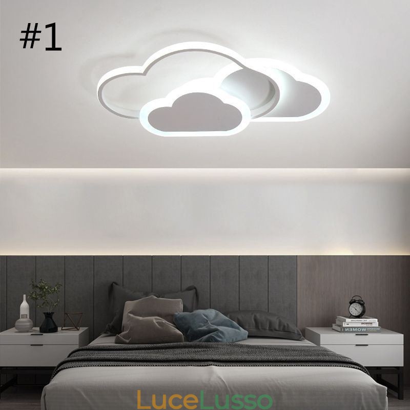 Moderne luci acriliche creative a forma di nuvola, plafoniera a filo